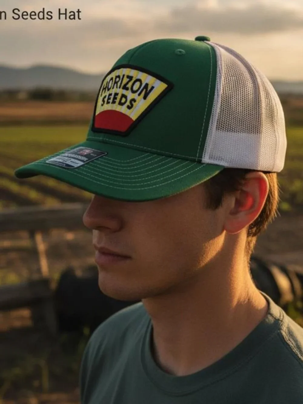 Retro Horizon Seeds Embroidered Patch Trucker Hat Richardson 112 Cap New Farmer